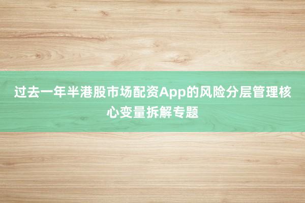 过去一年半港股市场配资App的风险分层管理核心变量拆解专题