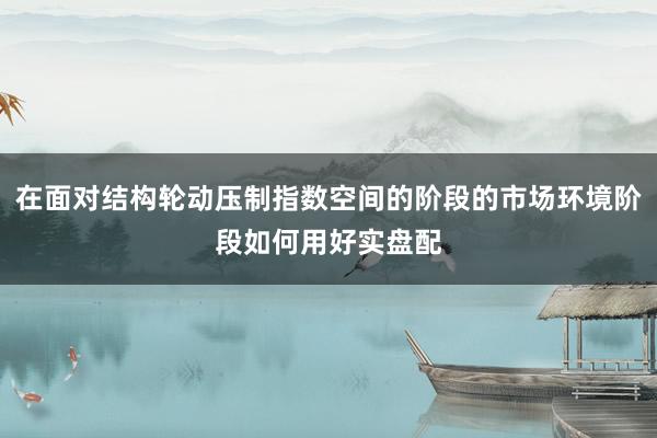 在面对结构轮动压制指数空间的阶段的市场环境阶段如何用好实盘配