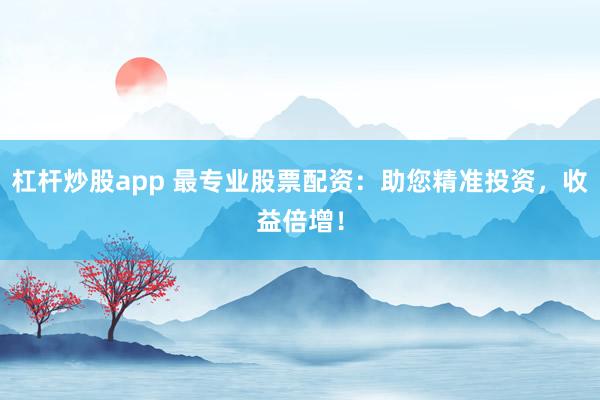 杠杆炒股app 最专业股票配资：助您精准投资，收益倍增！